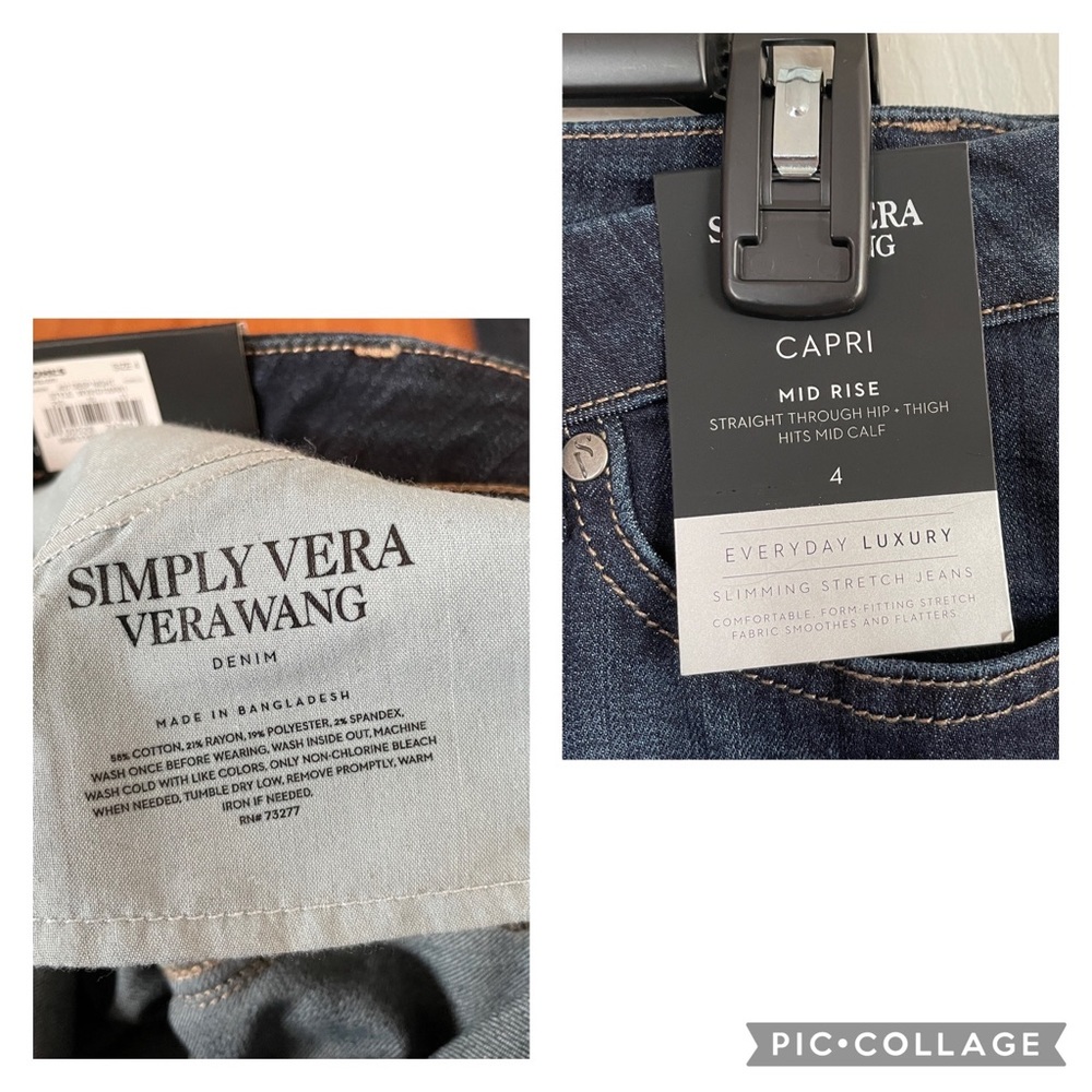 Women's Simply Vera Vera Wang Cuffed Capri Jeans - Picture 5 of 16
